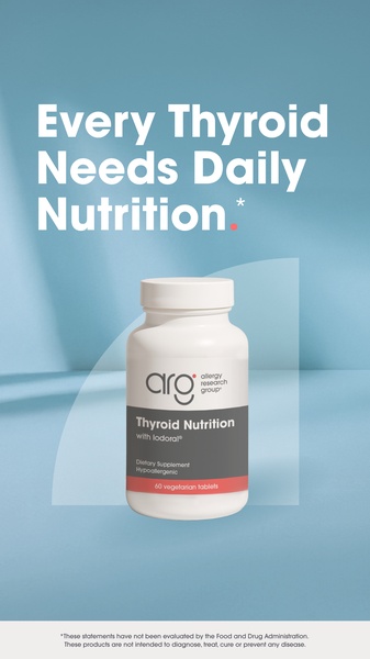 This ad uses a clean, minimalist design with a soft blue background and centered product placement to highlight daily health requirements.